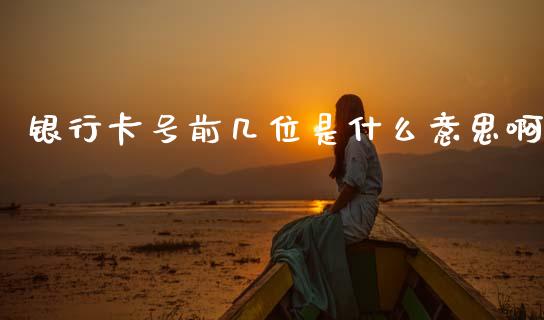 银行卡号前几位是什么意思啊_https://m.qmgjg.com_投资银行_第1张
