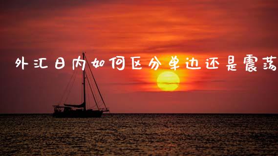 外汇日内如何区分单边还是震荡_https://m.qmgjg.com_金融市场_第1张