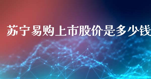 苏宁易购上市股价是多少钱_https://m.qmgjg.com_资金管理_第1张