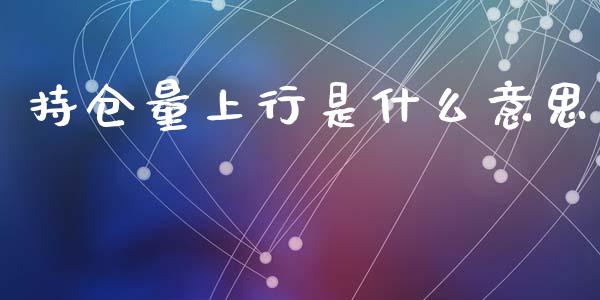 持仓量上行是什么意思_https://m.qmgjg.com_金融市场_第1张