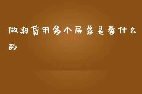 做期货用多个屏幕是看什么的_https://m.qmgjg.com_金融市场_第1张