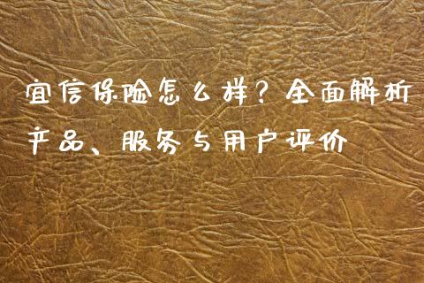 宜信保险怎么样？全面解析产品、服务与用户评价_https://m.qmgjg.com_货币基金_第1张