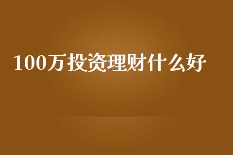 100万投资理财什么好_https://m.qmgjg.com_投资银行_第1张