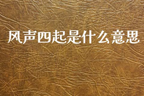 风声四起是什么意思_https://m.qmgjg.com_货币基金_第1张