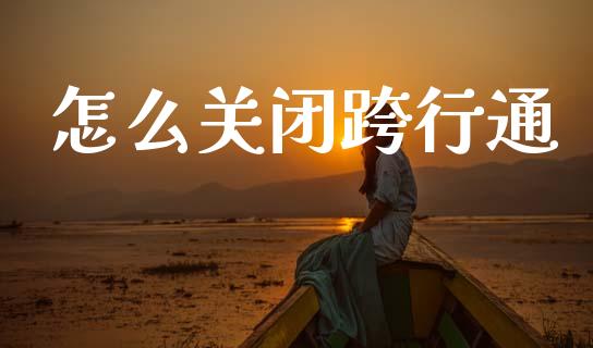 怎么关闭跨行通_https://m.qmgjg.com_货币基金_第1张