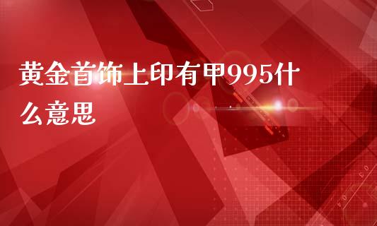 黄金首饰上印有甲995什么意思_https://m.qmgjg.com_金融市场_第1张