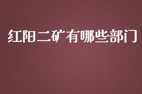 红阳二矿有哪些部门_https://m.qmgjg.com_金融市场_第1张