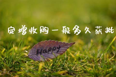 定增收购一般多久获批_https://m.qmgjg.com_资金管理_第1张