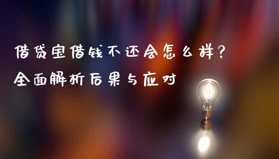 借贷宝借钱不还会怎么样？全面解析后果与应对_https://m.qmgjg.com_资金管理_第1张