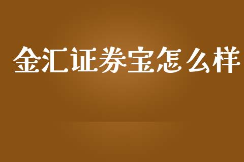 金汇证券宝怎么样_https://m.qmgjg.com_金融市场_第1张