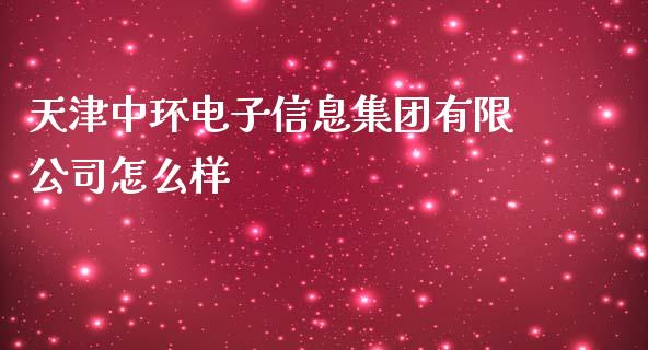 天津中环电子信息集团有限公司怎么样_https://m.qmgjg.com_金融市场_第1张