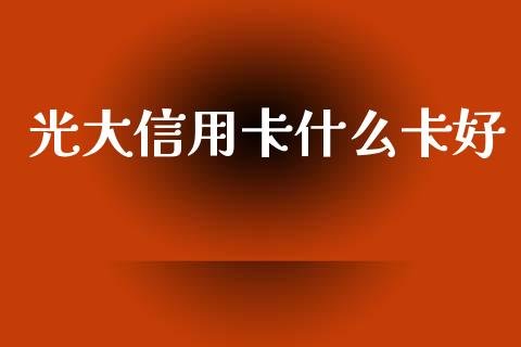 光大信用卡什么卡好_https://m.qmgjg.com_投资银行_第1张