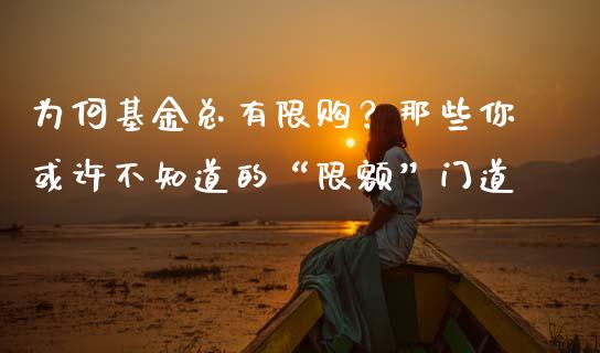 为何基金总有限购？那些你或许不知道的“限额”门道_https://m.qmgjg.com_资金管理_第1张