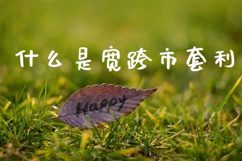什么是宽跨市套利_https://m.qmgjg.com_投资银行_第1张