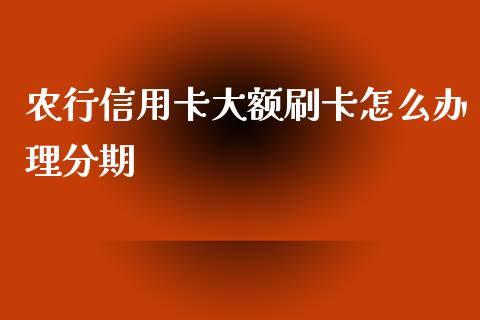 农行信用卡大额刷卡怎么办理分期_https://m.qmgjg.com_金融市场_第1张