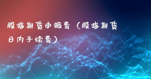 股指期货申报费（股指期货日内手续费）_https://m.qmgjg.com_投资银行_第1张