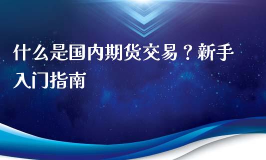 什么是国内期货交易？新手入门指南_https://m.qmgjg.com_货币基金_第1张