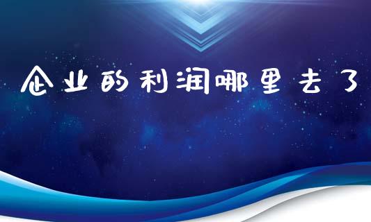 企业的利润哪里去了_https://m.qmgjg.com_投资银行_第1张