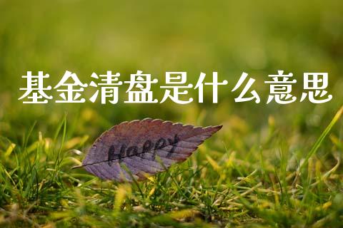 基金清盘是什么意思_https://m.qmgjg.com_货币基金_第1张