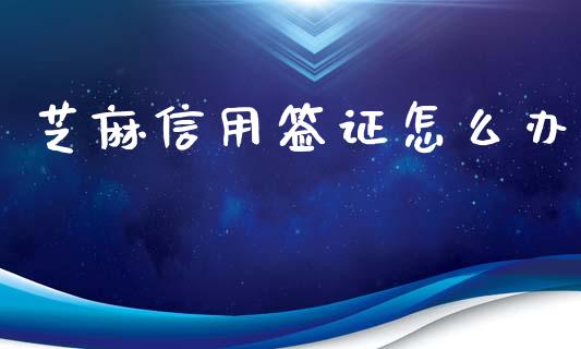 芝麻信用签证怎么办_https://m.qmgjg.com_金融市场_第1张