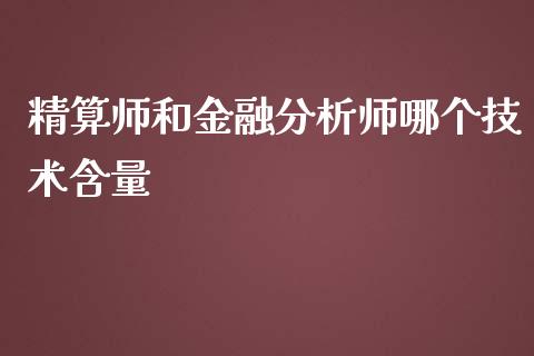 精算师和金融分析师哪个技术含量_https://m.qmgjg.com_货币基金_第1张