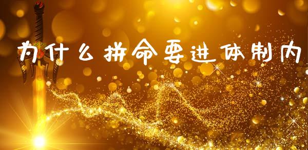 为什么拼命要进体制内_https://m.qmgjg.com_资金管理_第1张