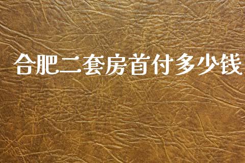 合肥二套房首付多少钱_https://m.qmgjg.com_金融市场_第1张