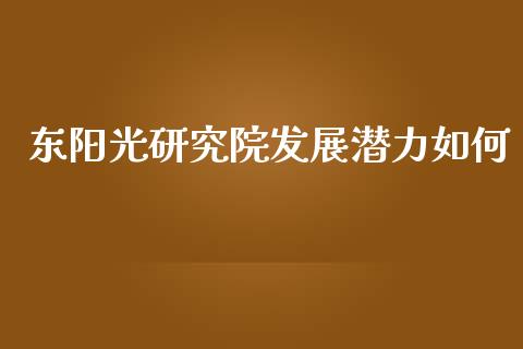 东阳光研究院发展潜力如何_https://m.qmgjg.com_投资银行_第1张
