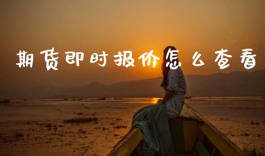 期货即时报价怎么查看_https://m.qmgjg.com_金融市场_第1张