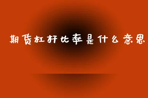 期货杠杆比率是什么意思_https://m.qmgjg.com_货币基金_第1张