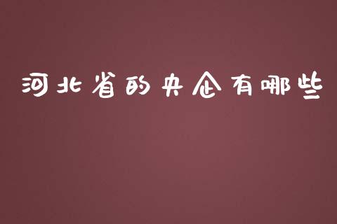 河北省的央企有哪些_https://m.qmgjg.com_货币基金_第1张