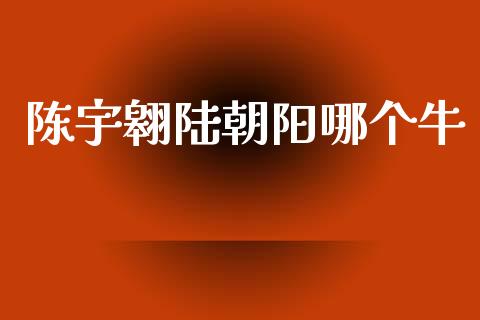 陈宇翱陆朝阳哪个牛_https://m.qmgjg.com_金融市场_第1张