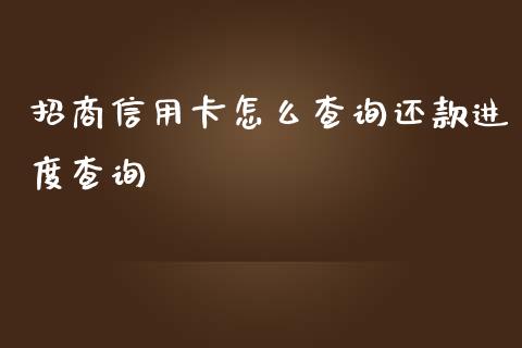 招商信用卡怎么查询还款进度查询_https://m.qmgjg.com_货币基金_第1张