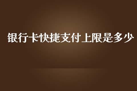 银行卡快捷支付上限是多少_https://m.qmgjg.com_资金管理_第1张