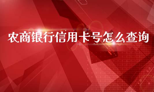 农商银行信用卡号怎么查询_https://m.qmgjg.com_资金管理_第1张