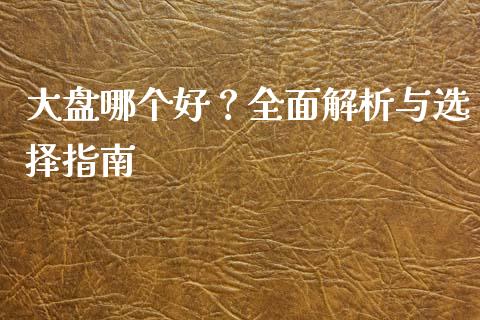 大盘哪个好？全面解析与选择指南_https://m.qmgjg.com_货币基金_第1张
