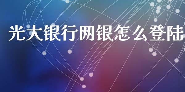 光大银行网银怎么登陆_https://m.qmgjg.com_资金管理_第1张