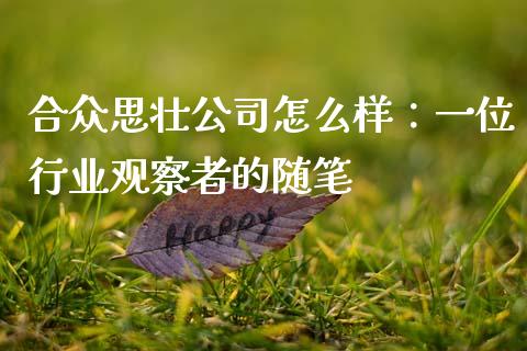 合众思壮公司怎么样：一位行业观察者的随笔_https://m.qmgjg.com_资金管理_第1张