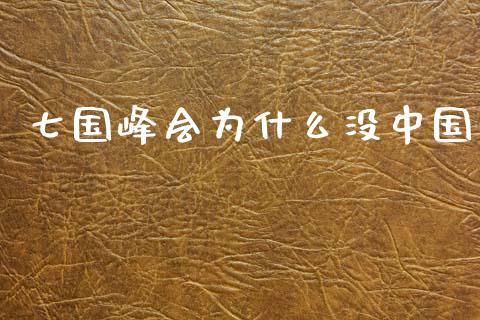 七国峰会为什么没中国_https://m.qmgjg.com_货币基金_第1张