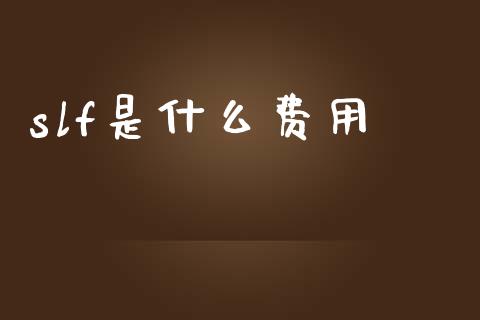 slf是什么费用_https://m.qmgjg.com_资金管理_第1张