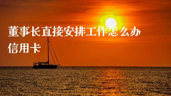 董事长直接安排工作怎么办信用卡_https://m.qmgjg.com_投资银行_第1张