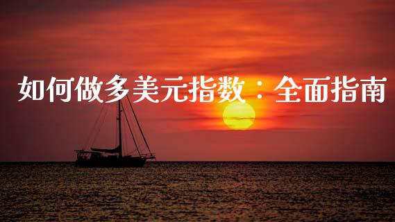 如何做多美元指数：全面指南_https://m.qmgjg.com_资金管理_第1张