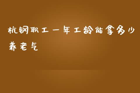 杭钢职工一年工龄能拿多少养老气_https://m.qmgjg.com_货币基金_第1张