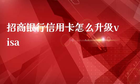 招商银行信用卡怎么升级visa_https://m.qmgjg.com_货币基金_第1张