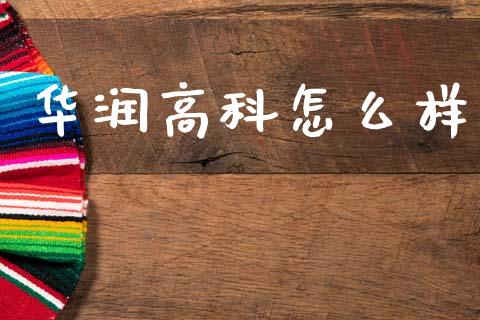 华润高科怎么样_https://m.qmgjg.com_投资银行_第1张