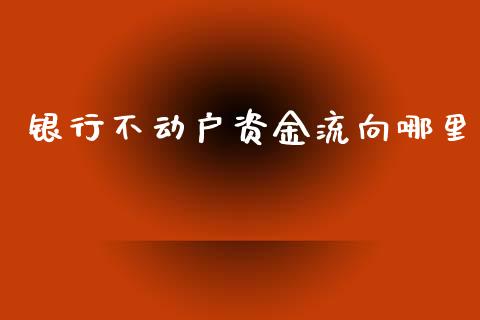 银行不动户资金流向哪里_https://m.qmgjg.com_金融市场_第1张