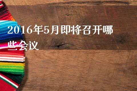 2016年5月即将召开哪些会议_https://m.qmgjg.com_投资银行_第1张