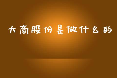 大商股份是做什么的_https://m.qmgjg.com_资金管理_第1张