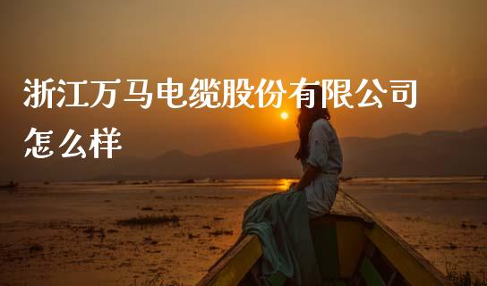 浙江万马电缆股份有限公司怎么样_https://m.qmgjg.com_金融市场_第1张