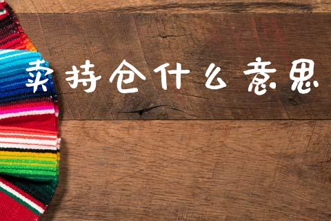 卖持仓什么意思_https://m.qmgjg.com_投资银行_第1张